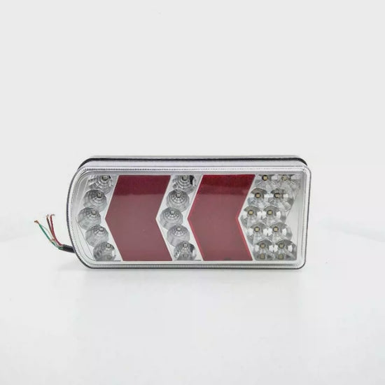 Piloto trasero izquierdo LED rectangular para remolque o tractor. 6 funciones, 12-24 V, IP64 y homologación E4.