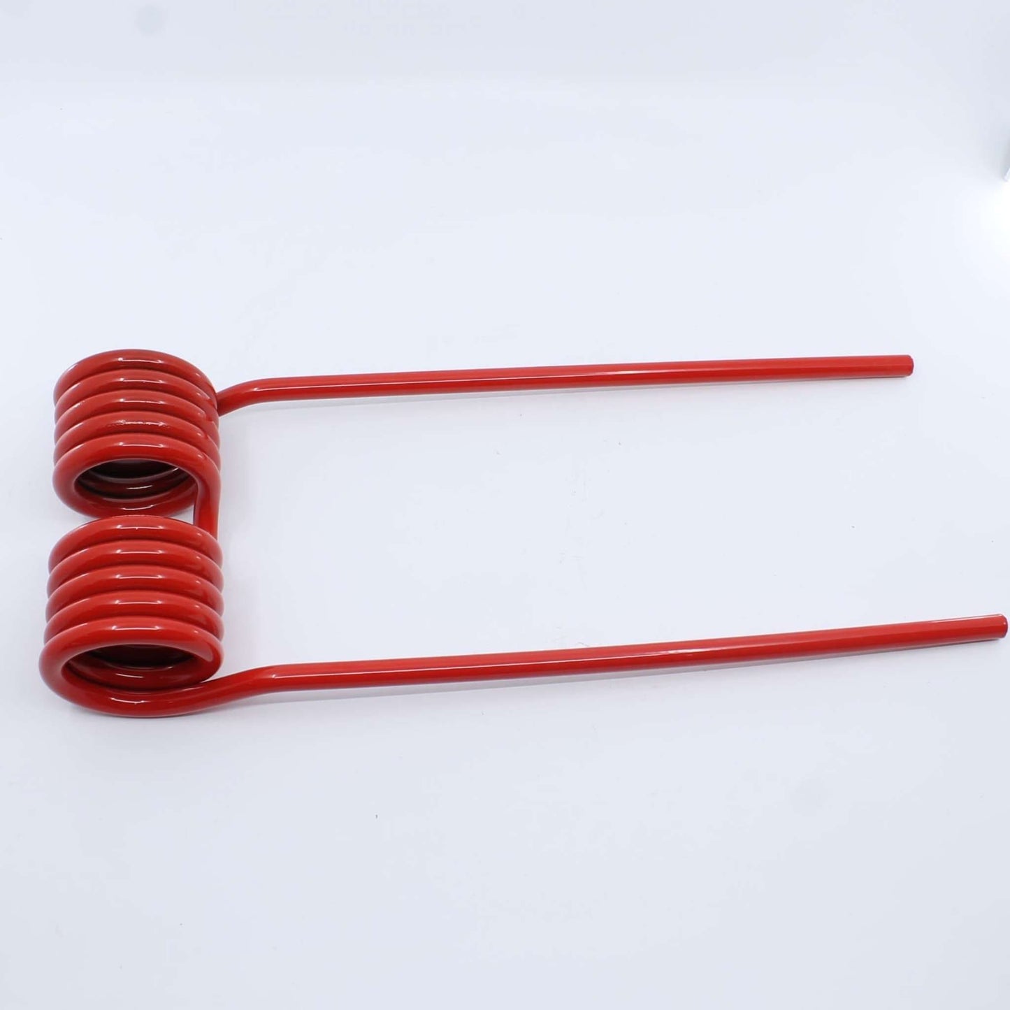 Púa elástica doble roja adaptable para henificador, henificadora o rastrillo henificador Claas Volto. Fabricada por La Spirale en Italia con acero de 9,5 mm, ref original 956815.1.