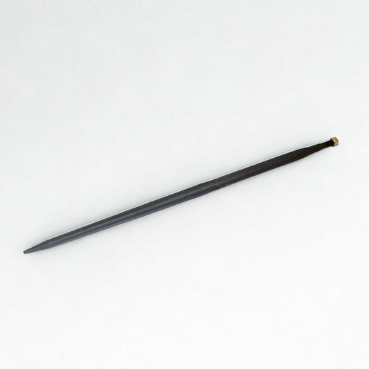 Púa carga pacas reforzada (diente o pincho para fardos). Longitud 1100 mm y diámetro 35 mm. Acero forjado.