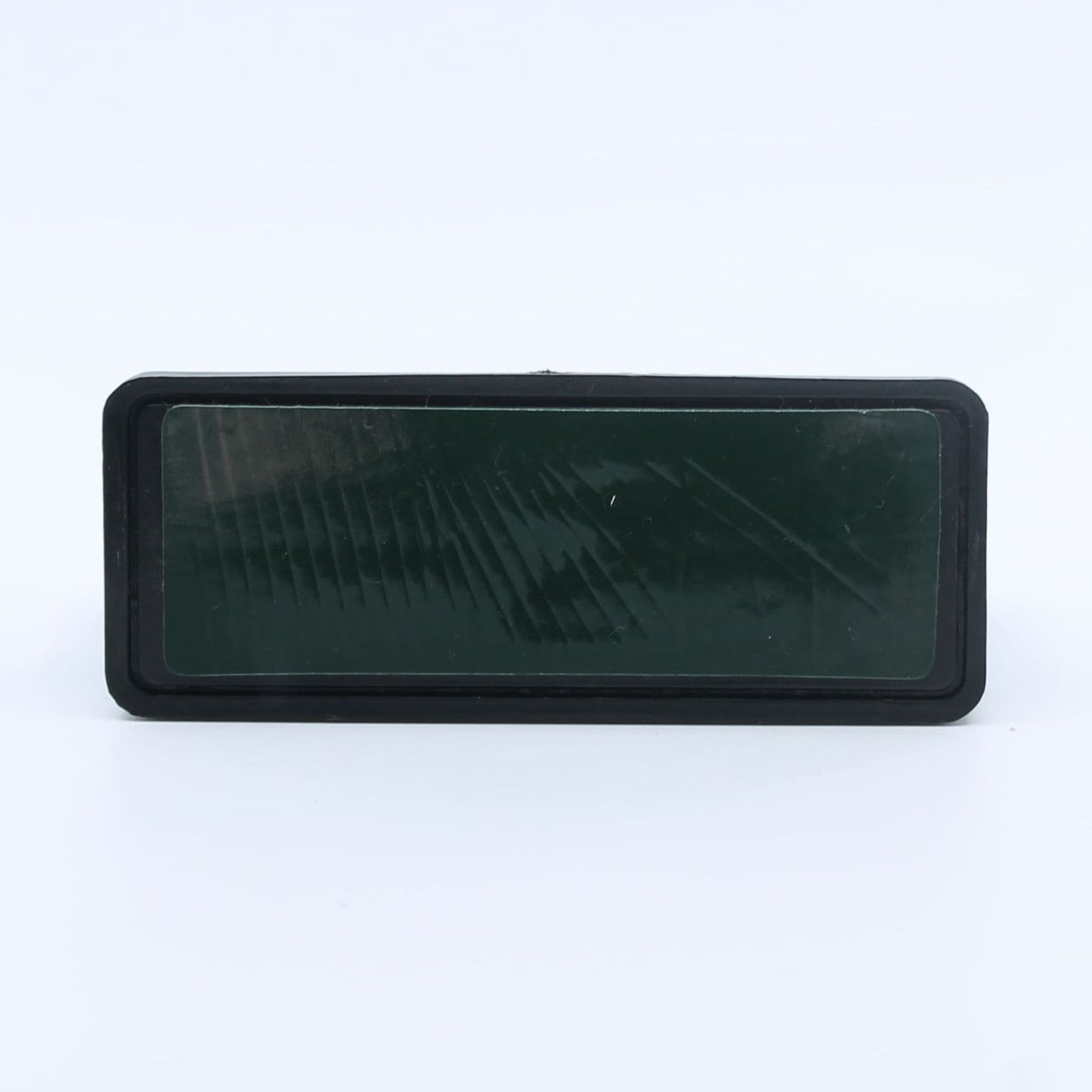 Reflector de seguridad de forma rectangular, color blanco, para montaje frontal con fijación adhesiva, utilizado en remolques y maquinaria agrícola.