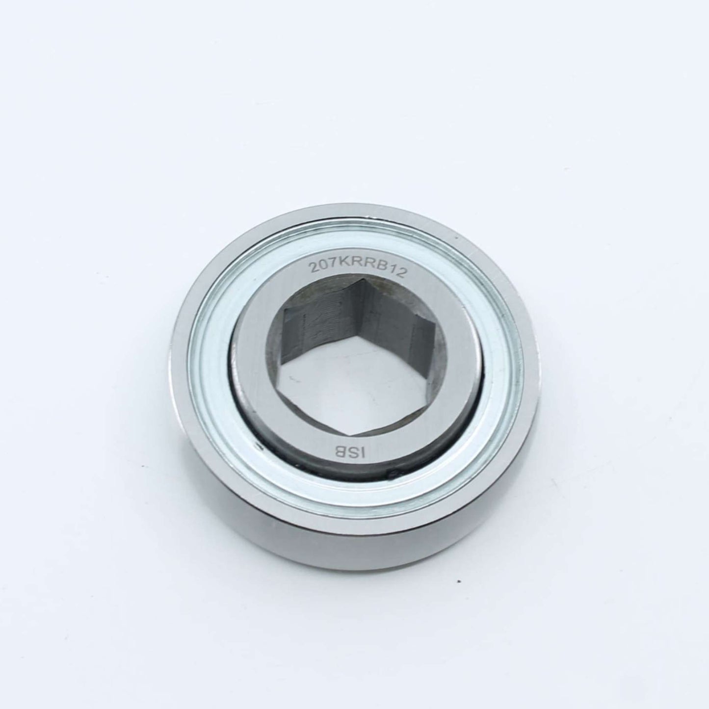 Rodamiento agrícola con pista exterior esférica (curva) e interior hexagonal de 28,60 mm para eje de rotoempacadora. Diámetro exterior de 72 mm, ancho interior de 17 mm y ancho exterior de 25 mm.
