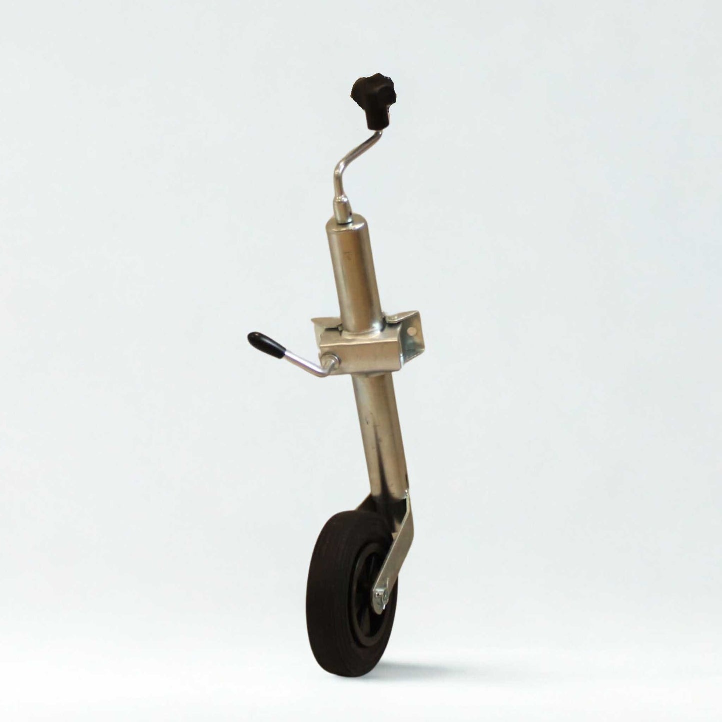 Rueda jockey para remolque y caravana, con un diámetro de 48 mm y una capacidad de carga máxima de 100 kg.