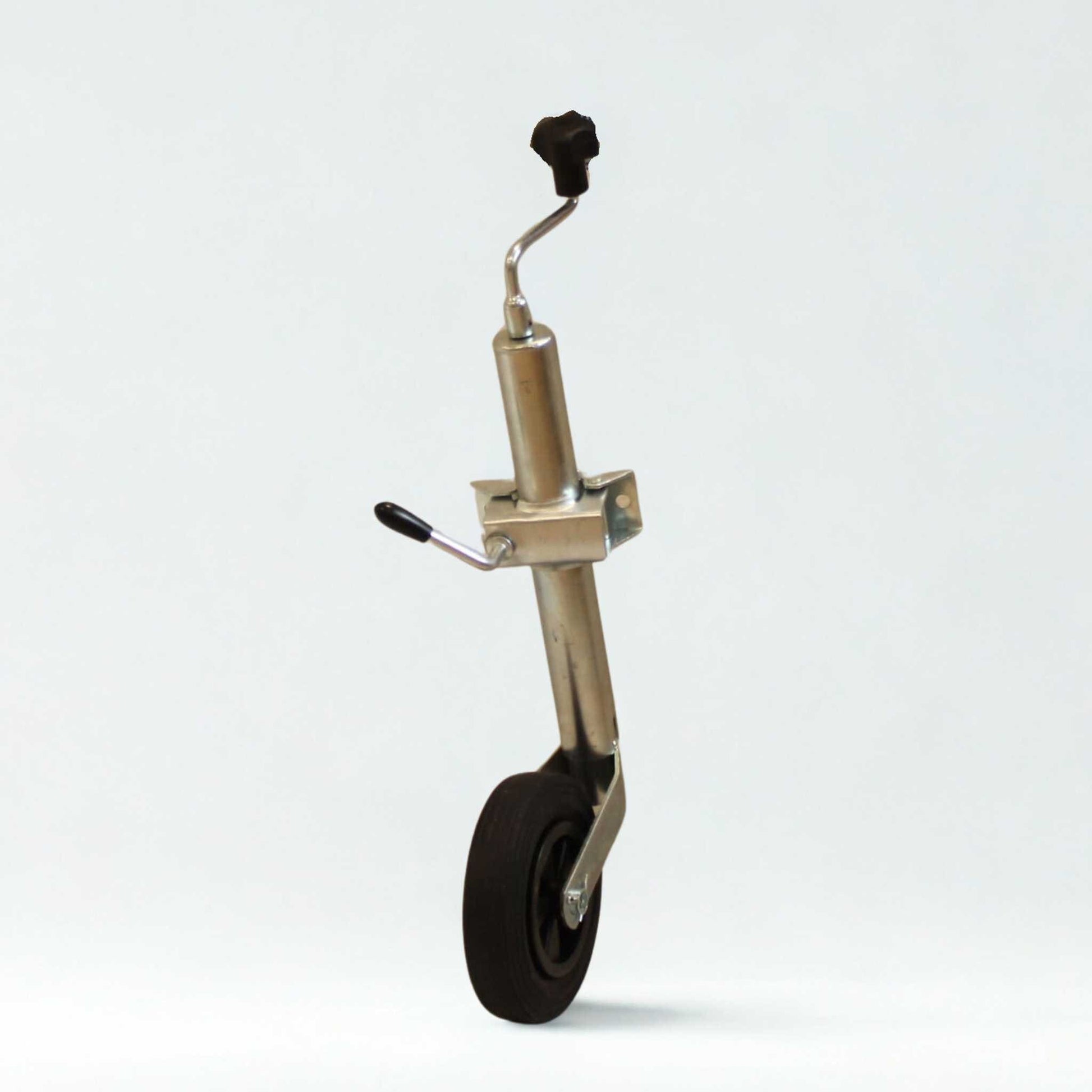 Rueda jockey para remolque y caravana, con un diámetro de 48 mm y una capacidad de carga máxima de 100 kg.