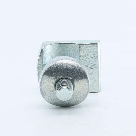 Soporte de púa completo con tornillo y brida de fijación adaptable para hilerador, hileradora o rastrillo Kuhn. Grapa o mordaza de sujeción fabricada en acero cincado.