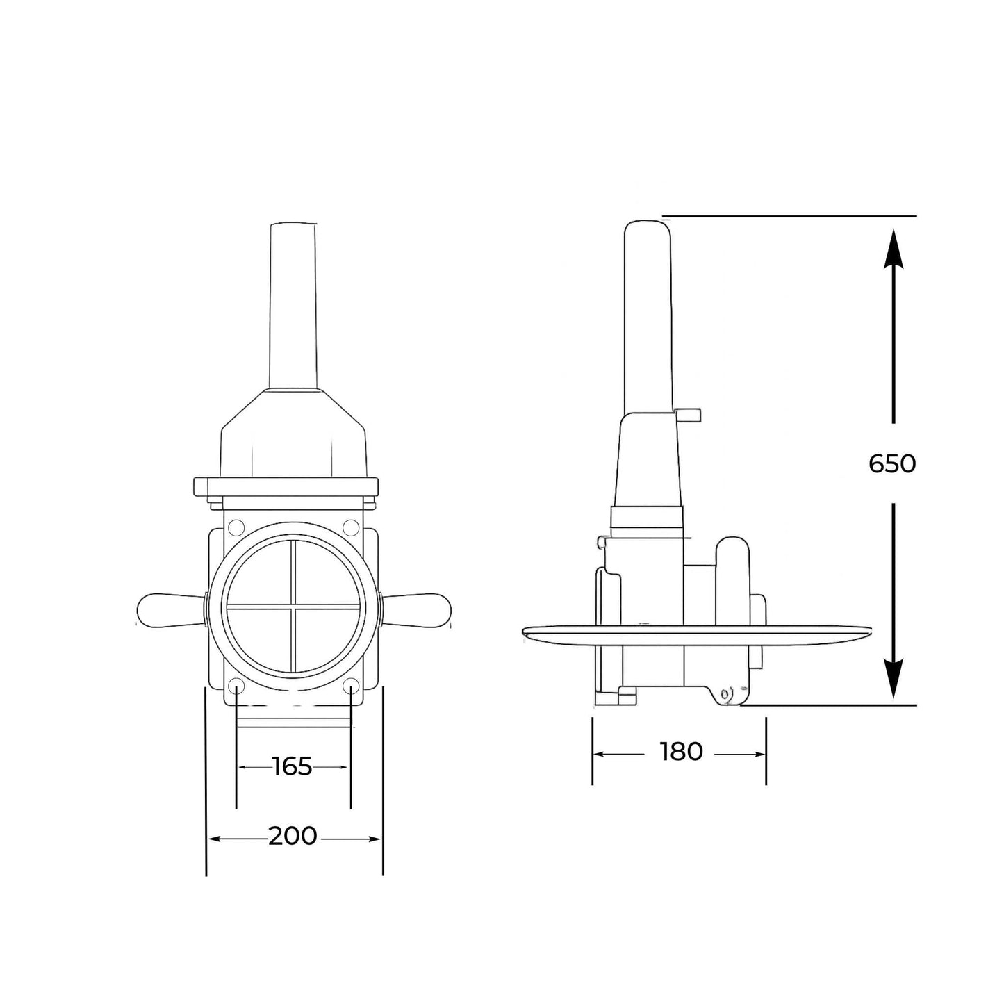 Tajadera o compuerta de válvula hidráulica Hertell Buru de 150 mm (6 pulgadas) de diámetro, hembra, con manillas y diseñada para su uso en cubas y cisternas de riego y purín.