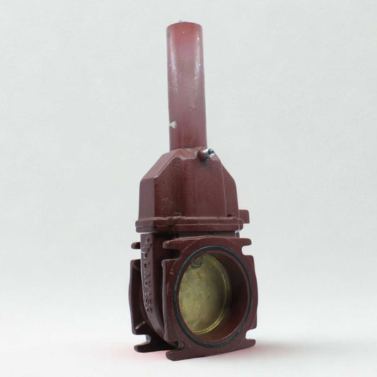 Tajadera o compuerta de válvula hidráulica Hertell Lau de 150 mm (6 pulgadas) de diámetro, macho, sin manillas y diseñada para su uso en cubas y cisternas de riego y purín.