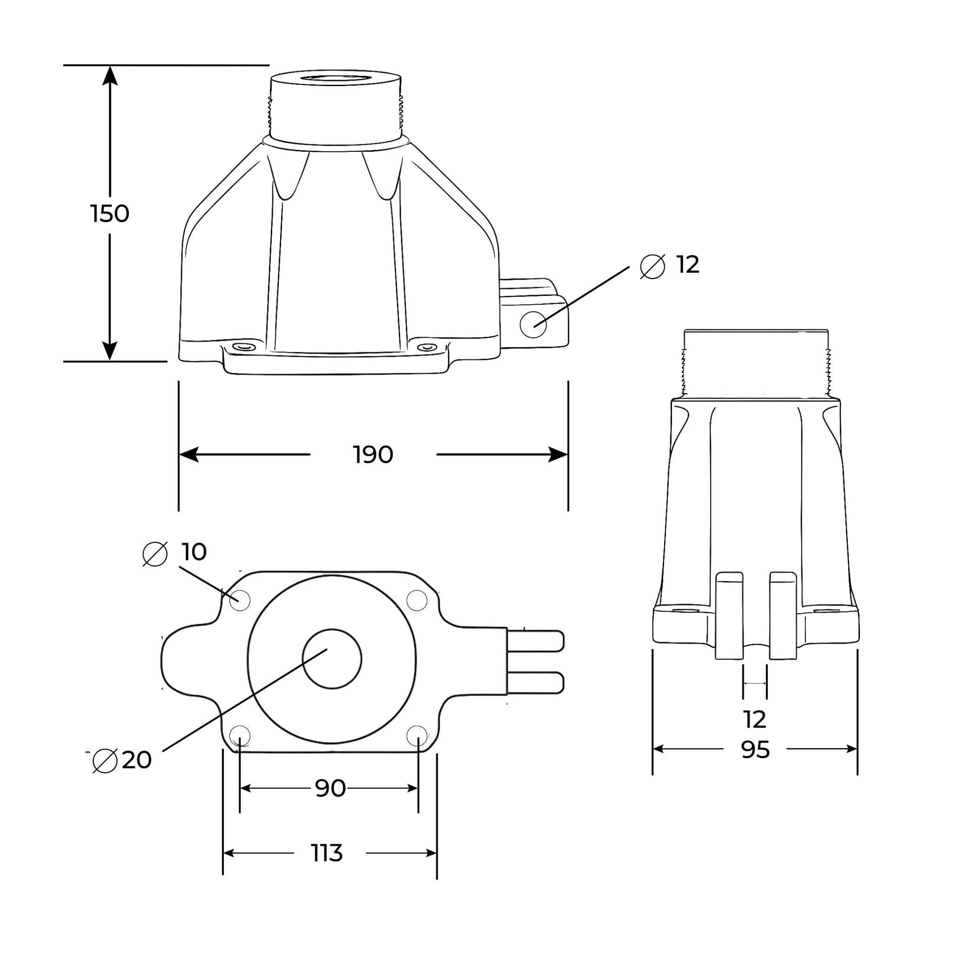 Tapa superior manual de la marca Hertell para tajaderas o compuertas de 125 mm (5 pulgadas).