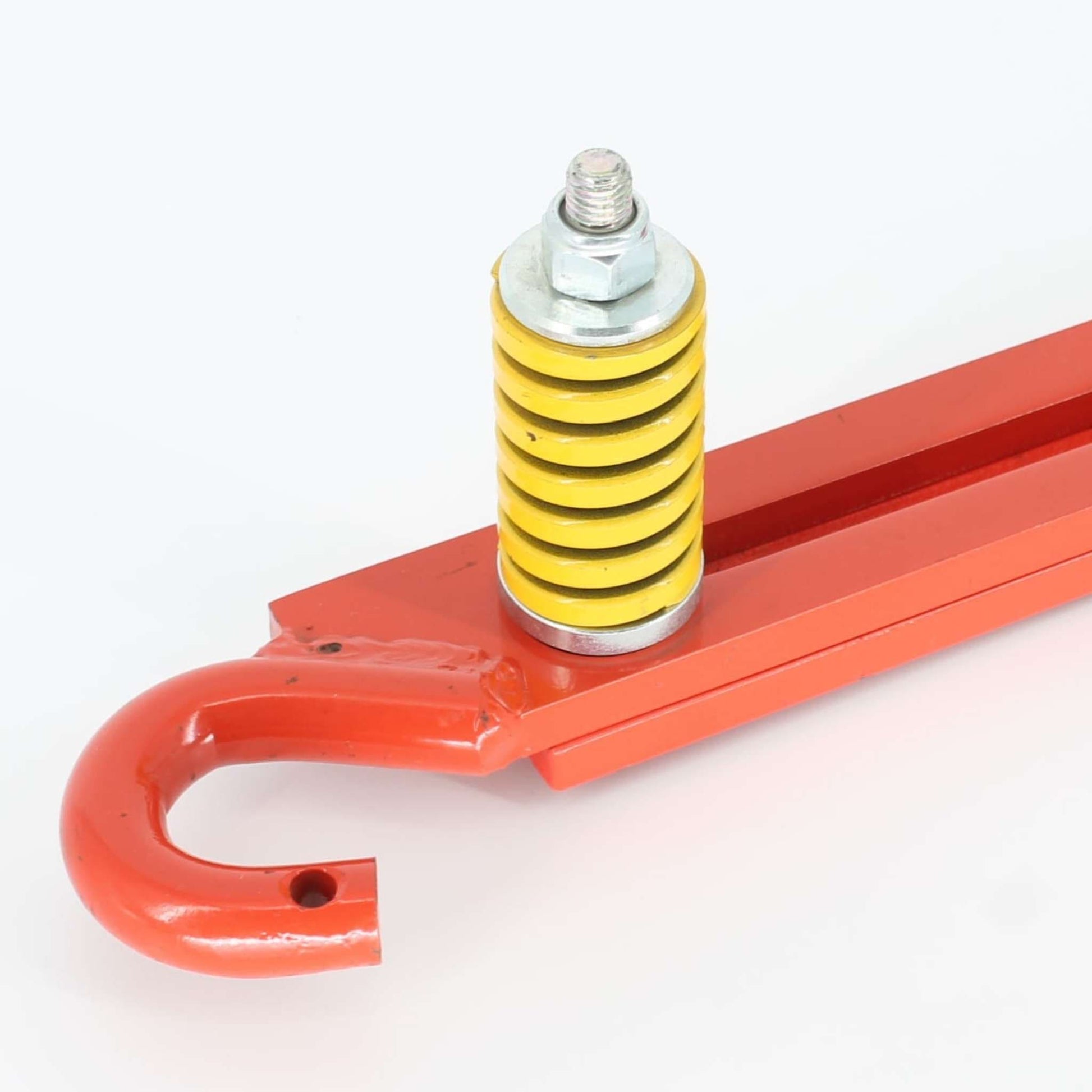 Tirante muelle tensor original Gaspardo ref. 21120302 en posición 27. Disparador de seguridad de acero rojo con muelle amarillo para modelos FB.