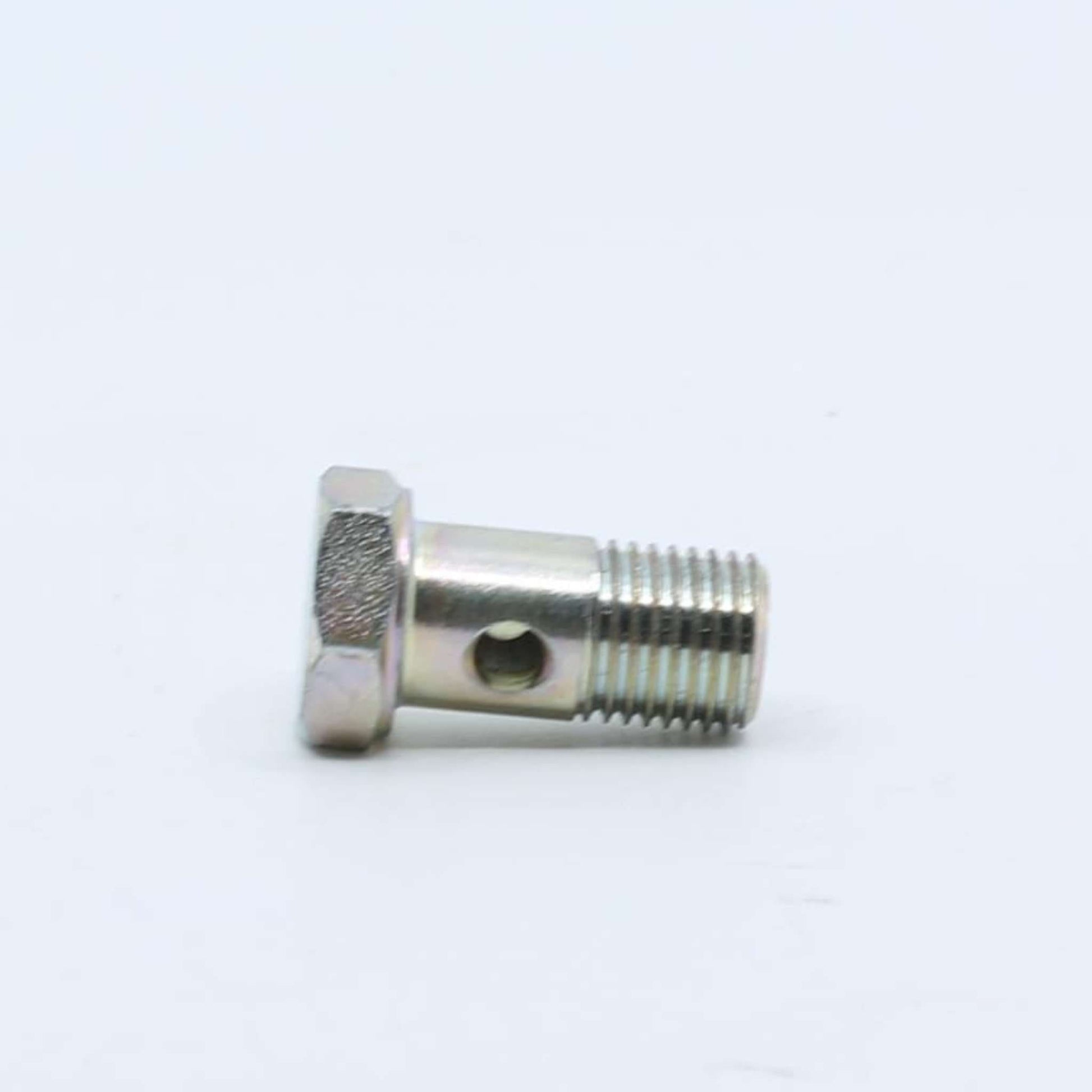 Tornillo hueco orientable tipo banjo para circuito de combustible con rosca métrica de 14 mm y paso de 1,5 mm.