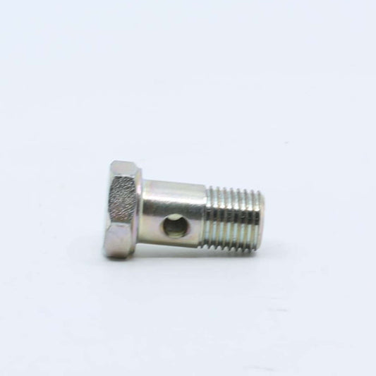 Tornillo hueco orientable tipo banjo para circuito de combustible con rosca métrica de 14 mm y paso de 1,5 mm.