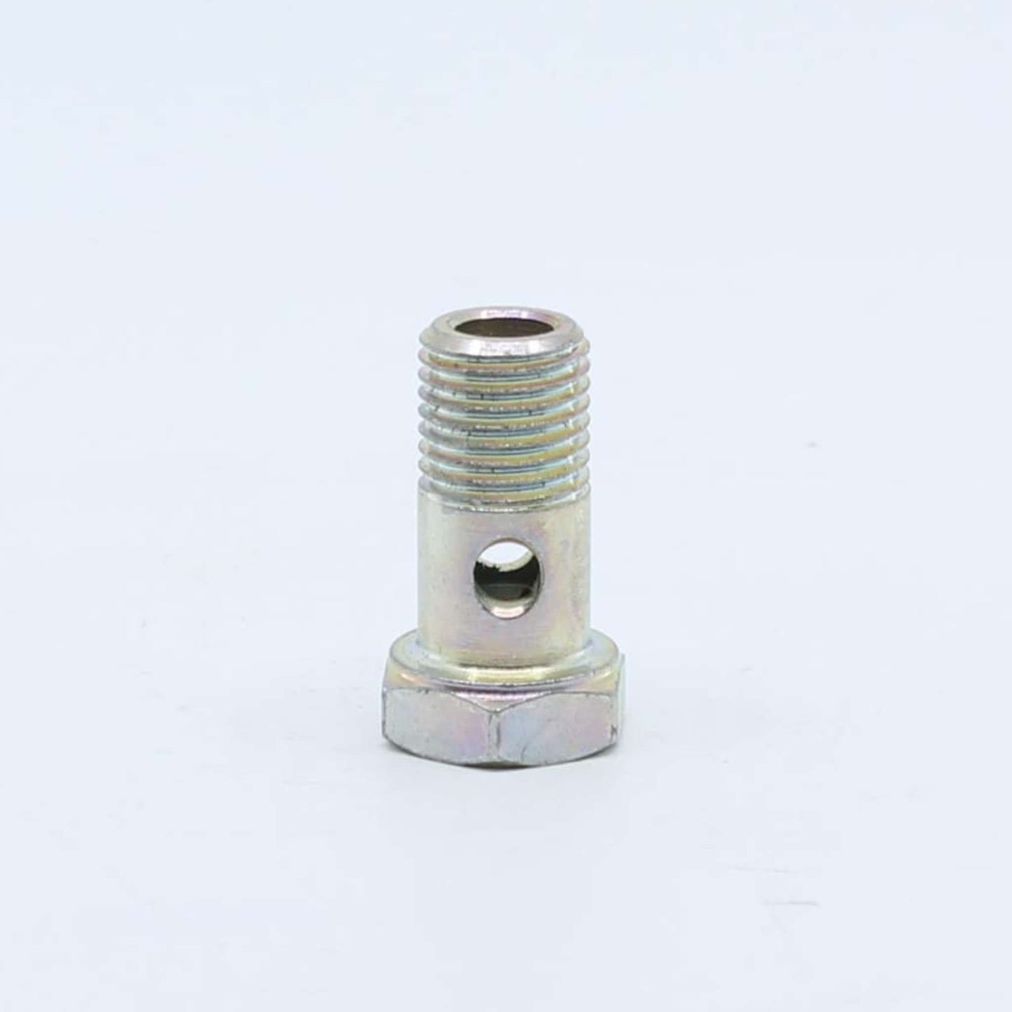 Tornillo hueco orientable tipo banjo para circuito de combustible con rosca métrica de 14 mm y paso de 1,5 mm.