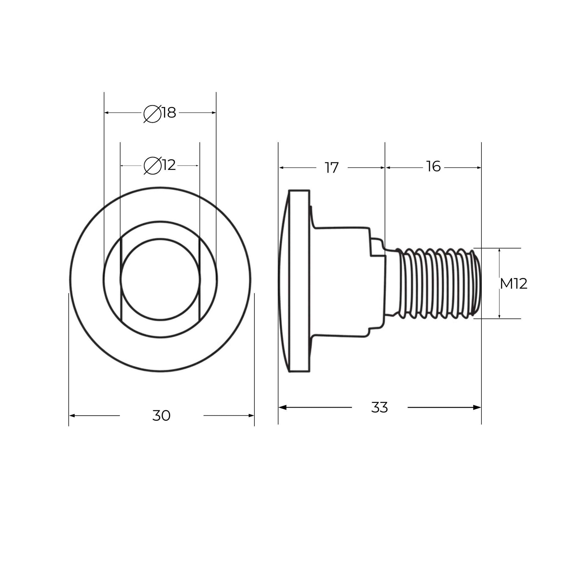 Tornillo portacuchillas con tuerca y arandela adaptable para segadora Kuhn GMD y FC. Medidas M12, asiento diámetro 18 mm y resistencia 12.9, referencia 56115800.