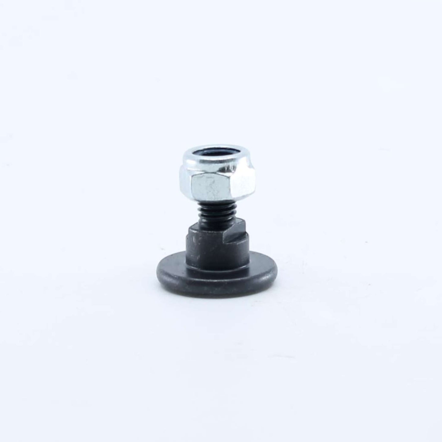Tornillo portacuchillas con tuerca adaptable para segadora Kuhn GMD 44,55 y 66. Medidas M10, asiento liso diámetro 16 mm y resistencia 12.9, referencia 56210100.