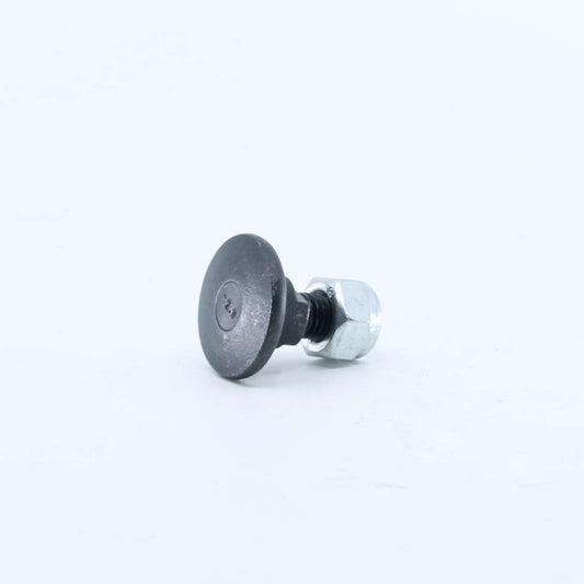 Tornillo portacuchillas con tuerca adaptable para segadora Kuhn GMD 44,55 y 66. Medidas M10, asiento liso diámetro 16 mm y resistencia 12.9, referencia 56210100.
